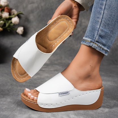 Women's Solid Color Wedge Sandals