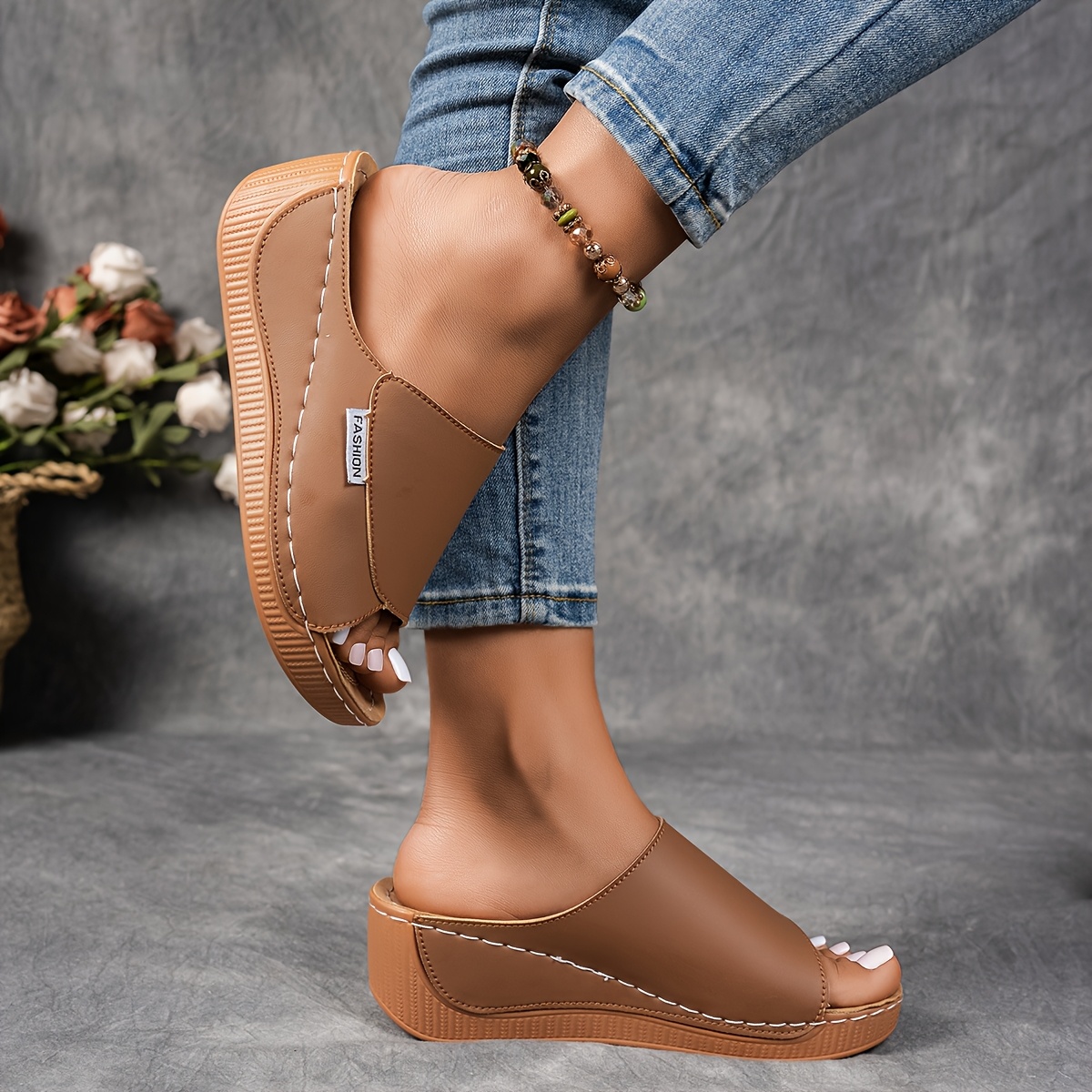 Women's Solid Color Wedge Sandals