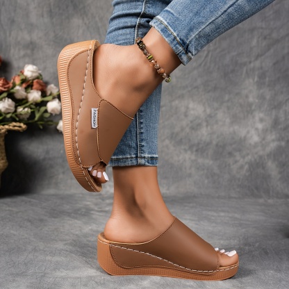 Women's Solid Color Wedge Sandals