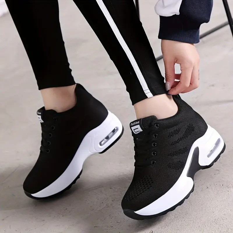 Women's Fashion Lace-Up Wedge Sneakers