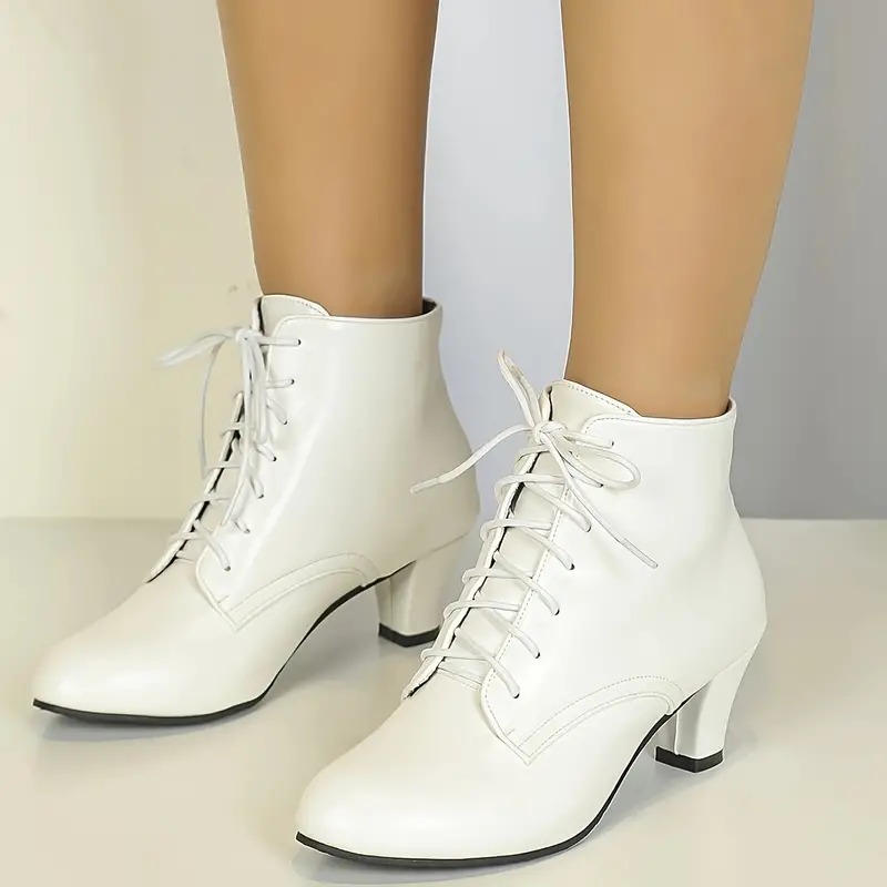 Women's Lace Up Heeled Ankle Boots