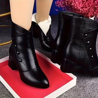 Stylish Women's Chunky Heel Pointed Toe Boots
