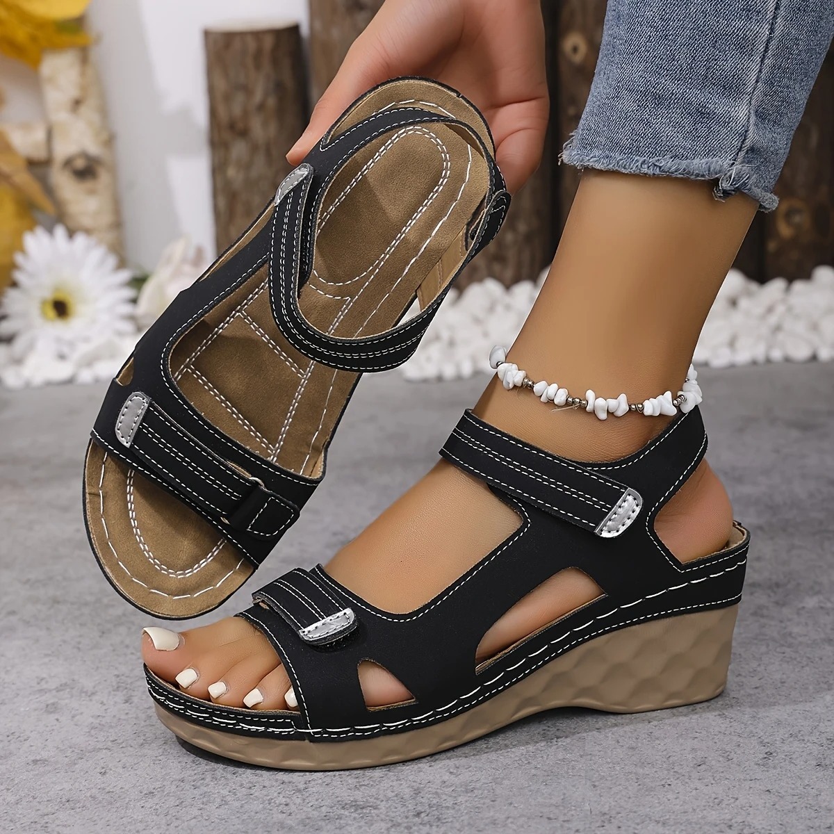 Women's Summer Adjustable Wedge Sandals