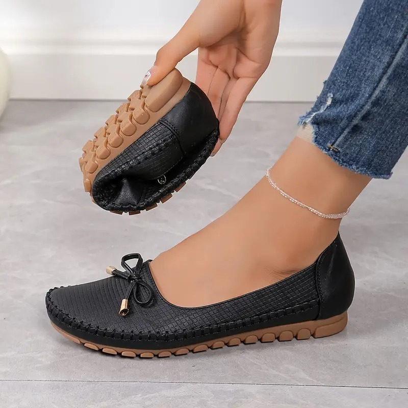 Women's Soft Sole Bow Flat Loafers