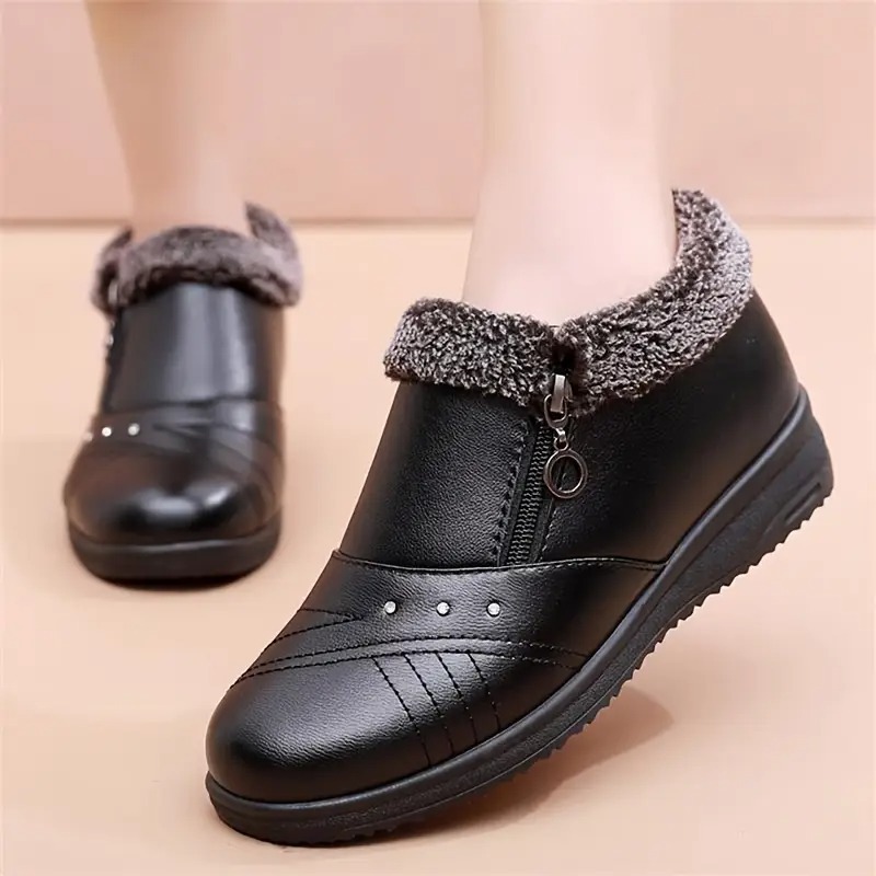 Women's Solid Color Fluffy Boots