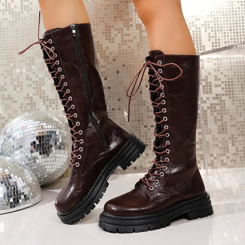Women's Comfort Retro Lace-Up Boots