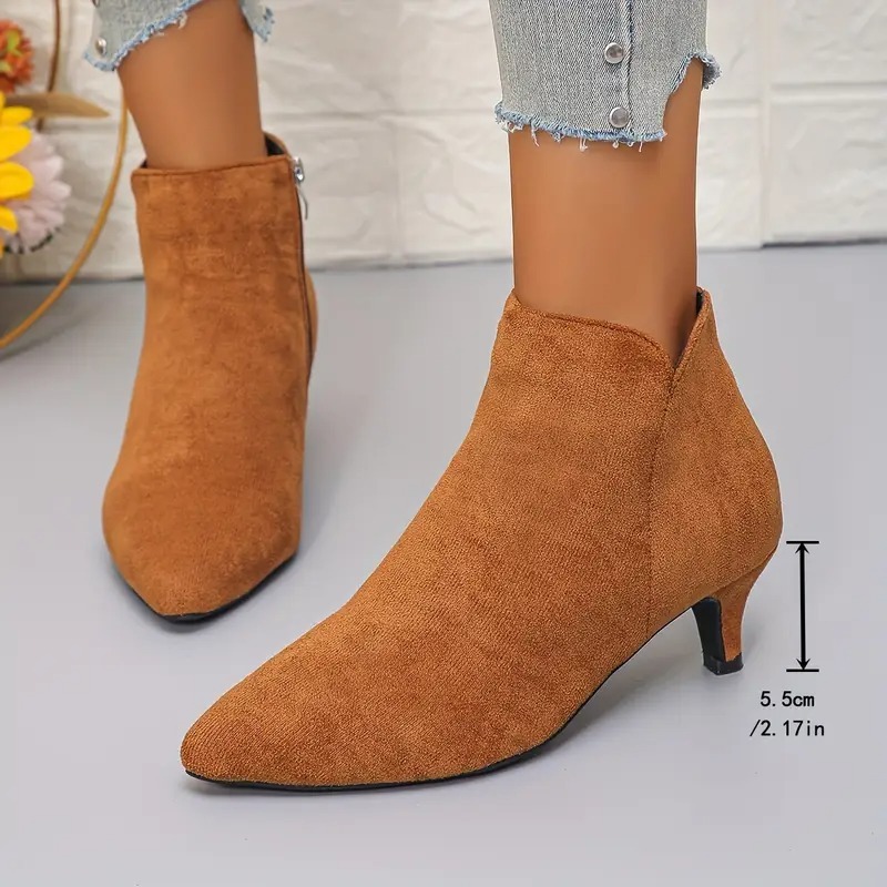 Women's Cute Small Kitten Heel Ankle Boots