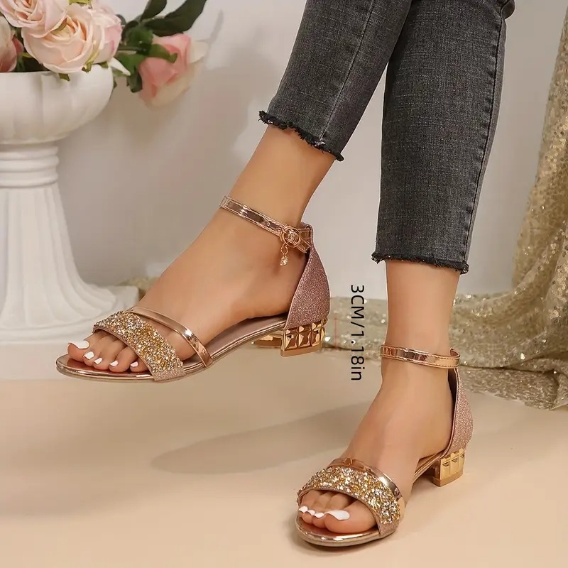 Crystal Studded Flat Sandals