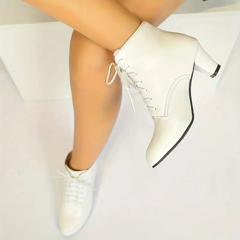 Women's Lace Up Heeled Ankle Boots