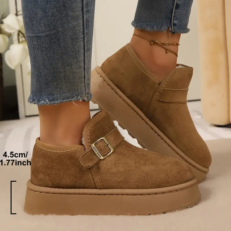 Women's Buckle Strap Winter Boots