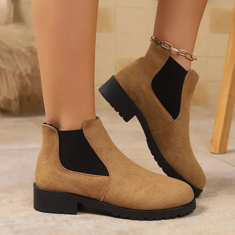 Women's Strap Low-Heel Chelsea Ankle Boots