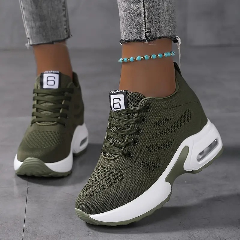 Women's Fashion Lace-Up Wedge Sneakers