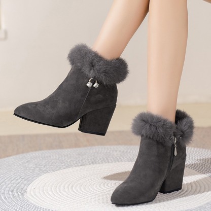 Elegant Solid Color Ankle Booties