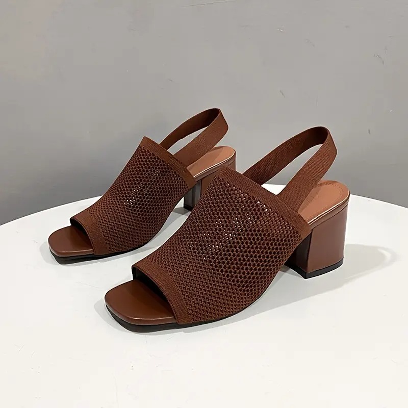 Women's Breathable Open-Toe Chic Mesh Heels
