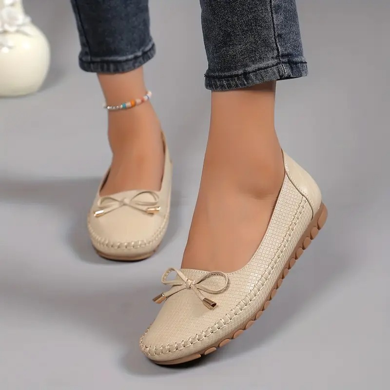 Women's Soft Sole Bow Flat Loafers