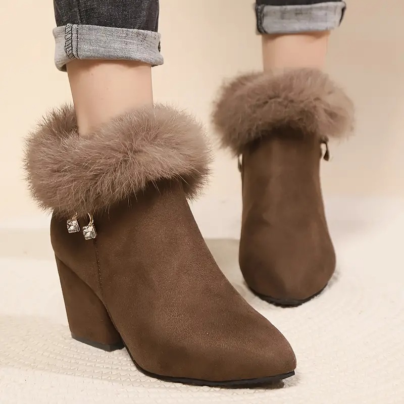 Flannel Ankle Boots for Women