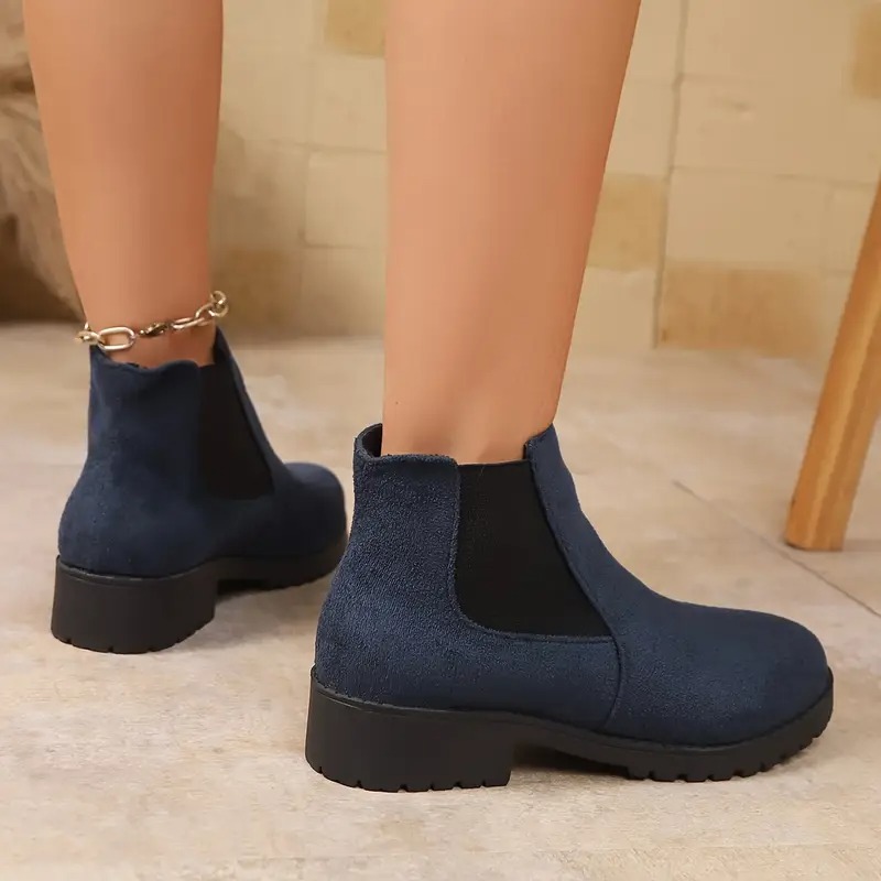 Women's Strap Low-Heel Chelsea Ankle Boots