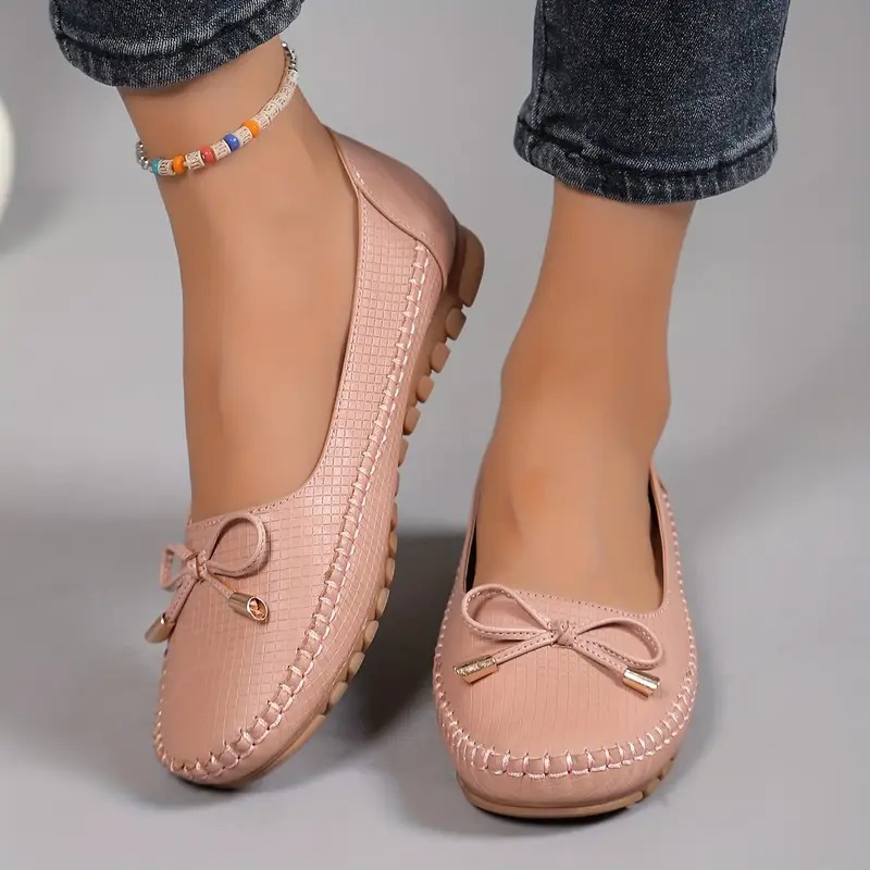 Women's Soft Sole Bow Flat Loafers
