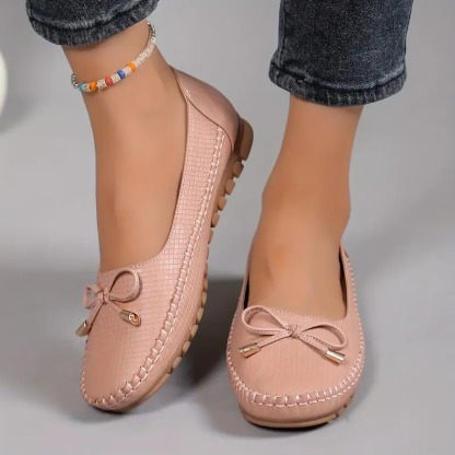 Women's Soft Sole Bow Flat Loafers