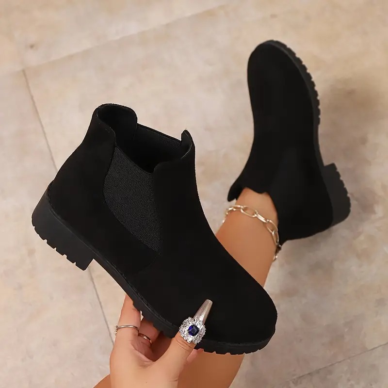 Women's Strap Low-Heel Chelsea Ankle Boots