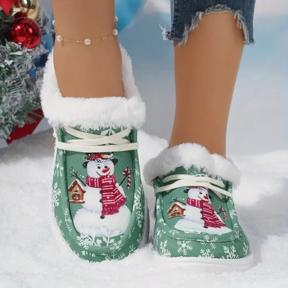 Christmas Snowman Thickened Warm Loafer