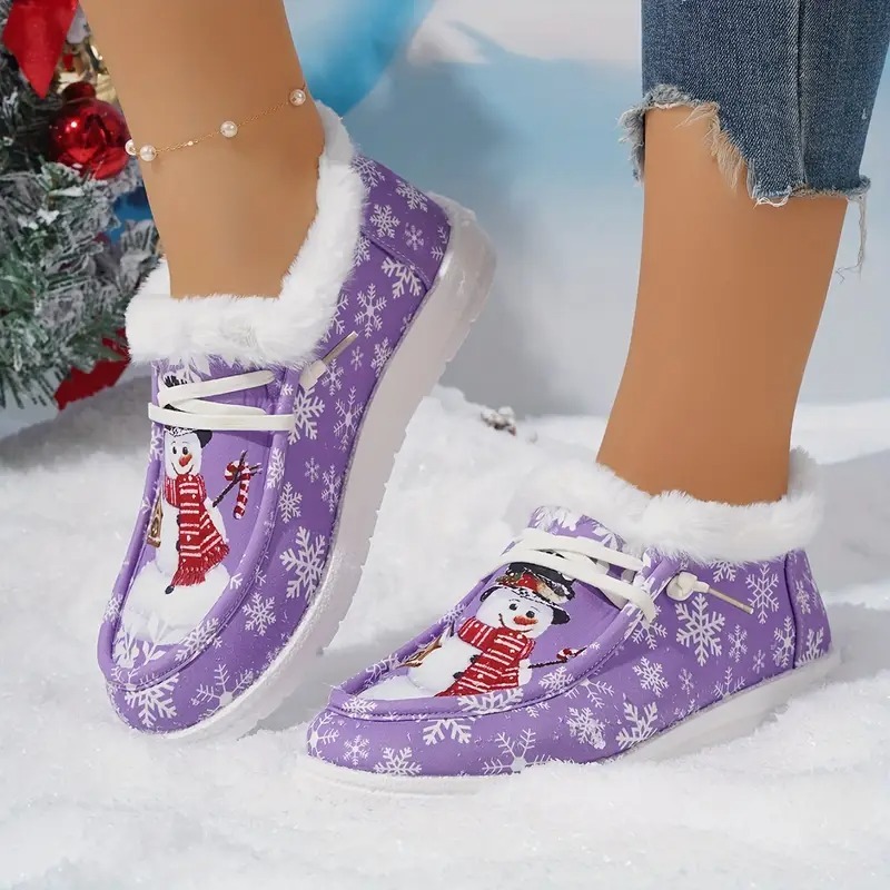 Christmas Snowman Thickened Warm Loafer