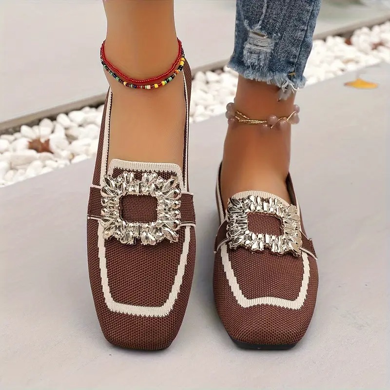 Women's Elegant Crystal Slip Flats