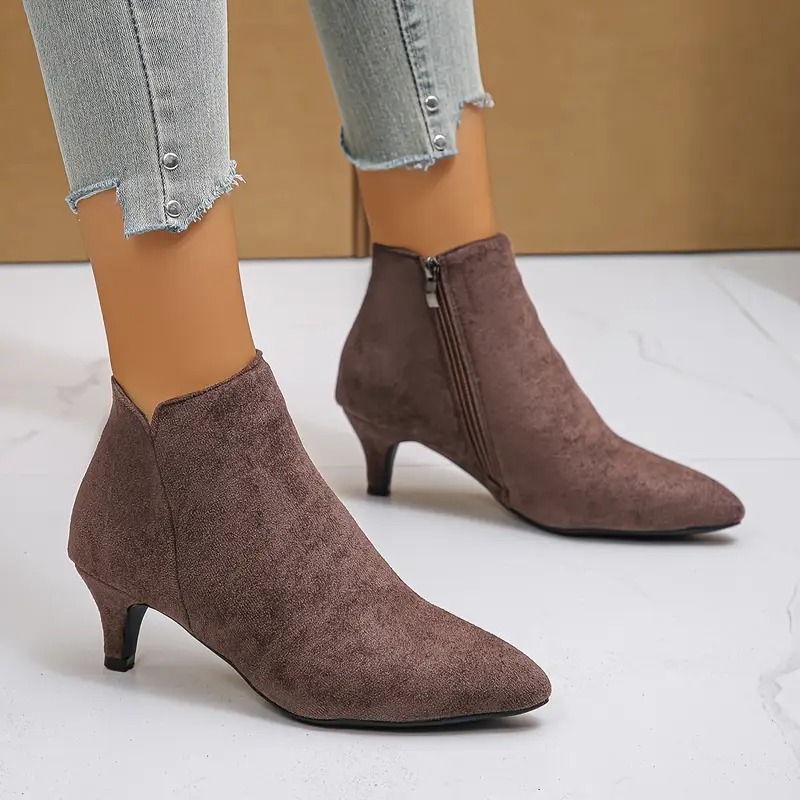 Women's Cute Small Kitten Heel Ankle Boots