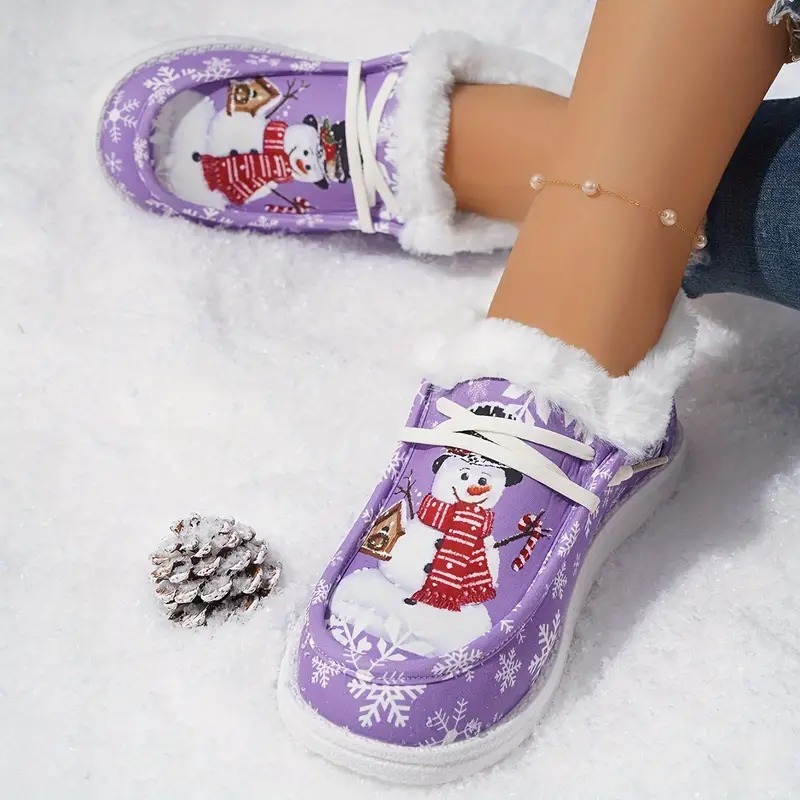 Christmas Snowman Thickened Warm Loafer