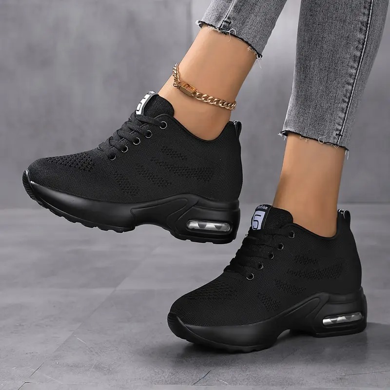 Women's Fashion Lace-Up Wedge Sneakers