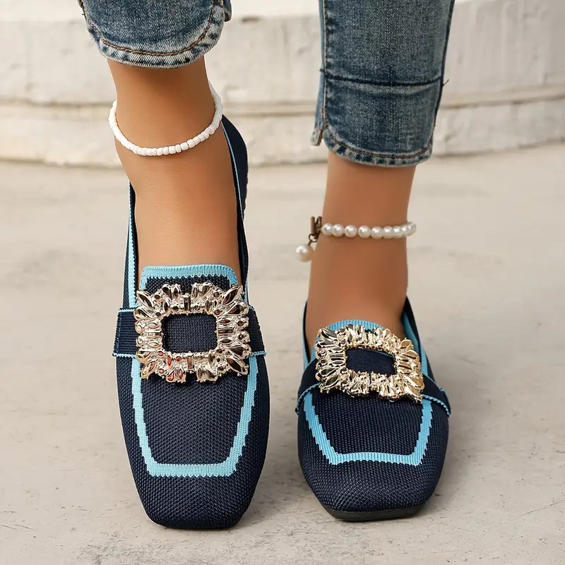 Women's Elegant Crystal Slip Flats