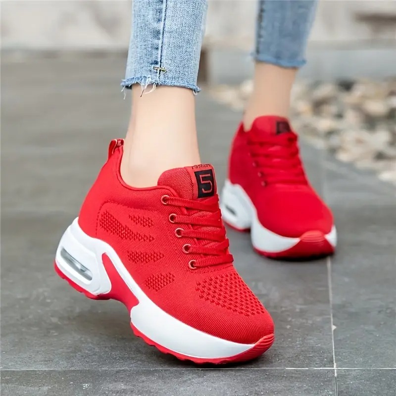 Women's Fashion Lace-Up Wedge Sneakers