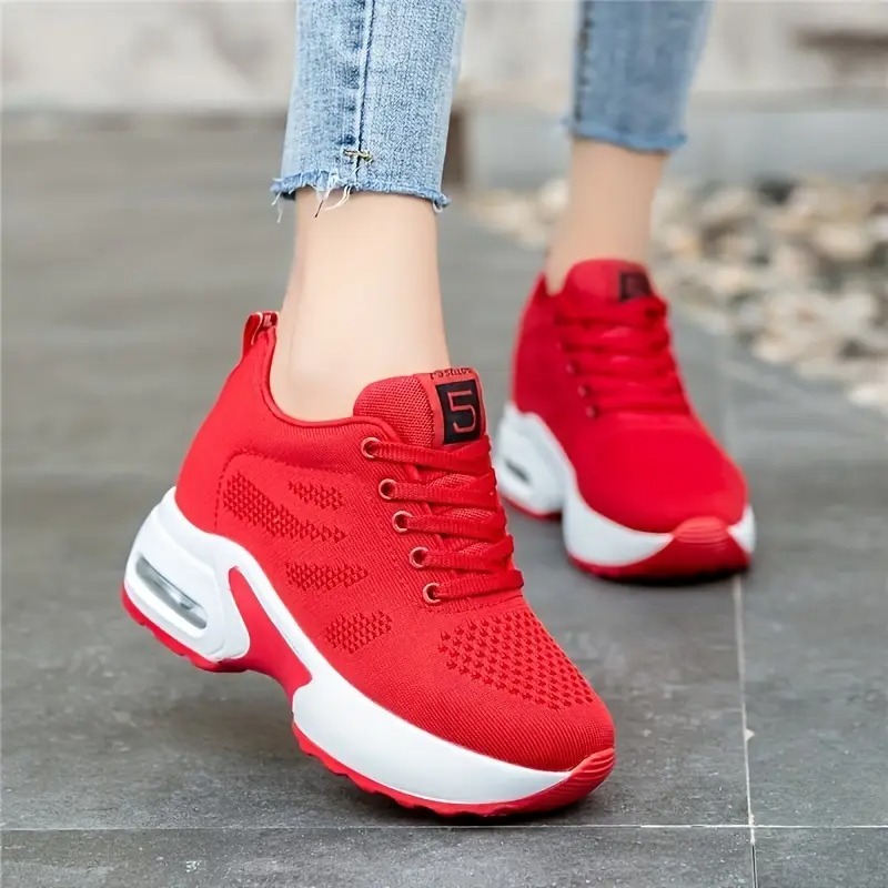 Women's Fashion Lace-Up Wedge Sneakers