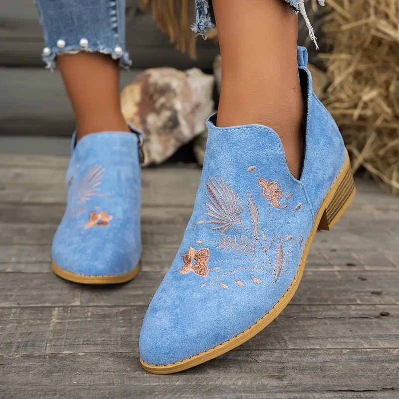 Women's Elegant Floral Ankle Boots