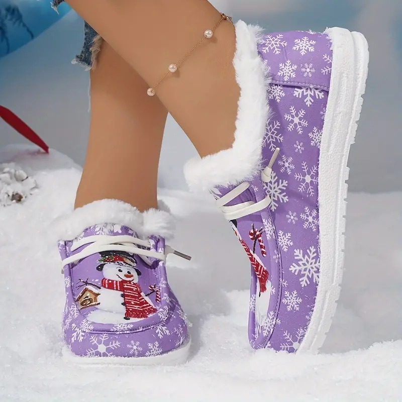 Christmas Snowman Thickened Warm Loafer