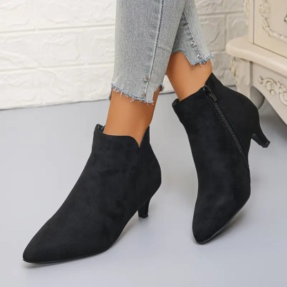 Women's Cute Small Kitten Heel Ankle Boots