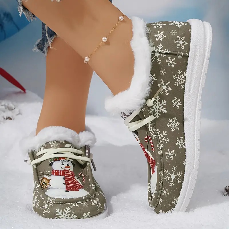 Christmas Snowman Thickened Warm Loafer