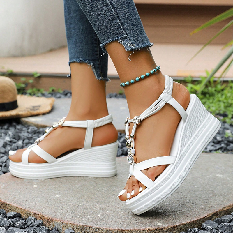 Bohemian Elastic Platform Wedge Sandals