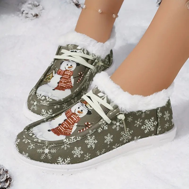 Christmas Snowman Thickened Warm Loafer