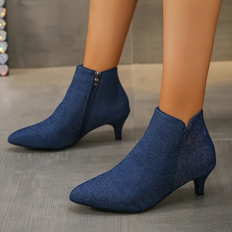 Women's Cute Small Kitten Heel Ankle Boots