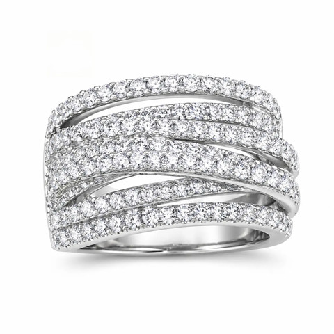 Women's Wrap-Around Ring, Luxury Jewelry for Gifts, Refined Elegance for Formal Events, Sparkling Stones, Hypoallergenic & Comfortable Fit