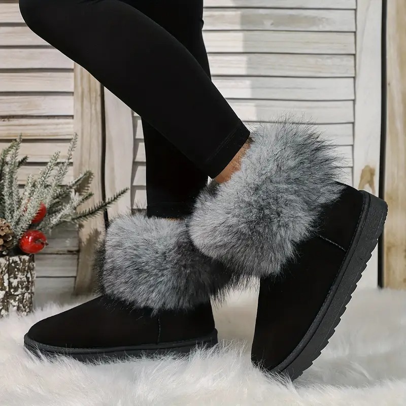 Thick Fur Trim Winter Snow Boots
