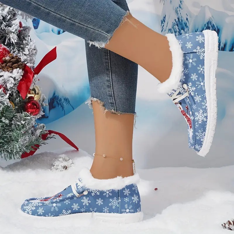 Christmas Snowman Thickened Warm Loafer
