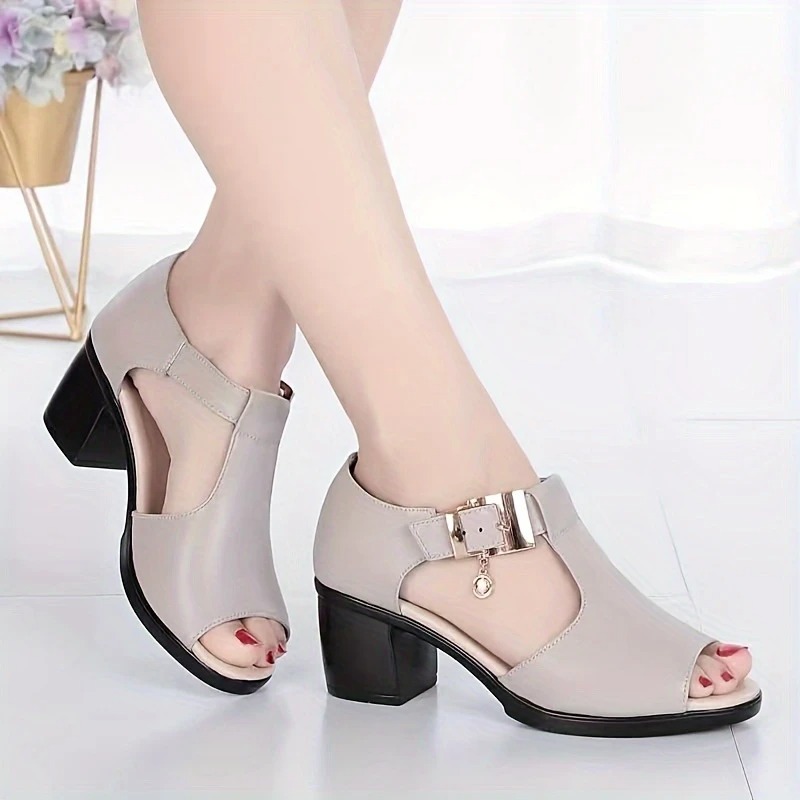 Women's Elegant Open-Toe Chunky Heel Sandals