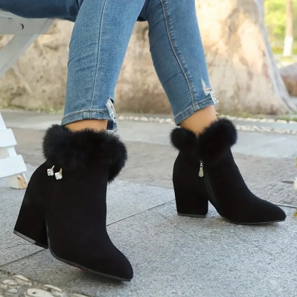 Elegant Solid Color Ankle Booties