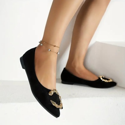 Women's Rhinestone Strap Slip-On Flats