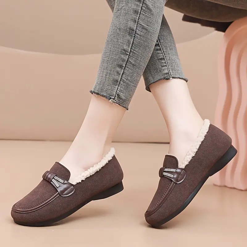 Women's Plush Lined Flat Loafers
