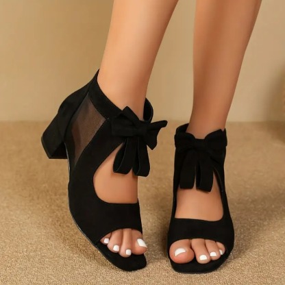 Women's Mesh Flower Ankle Boots