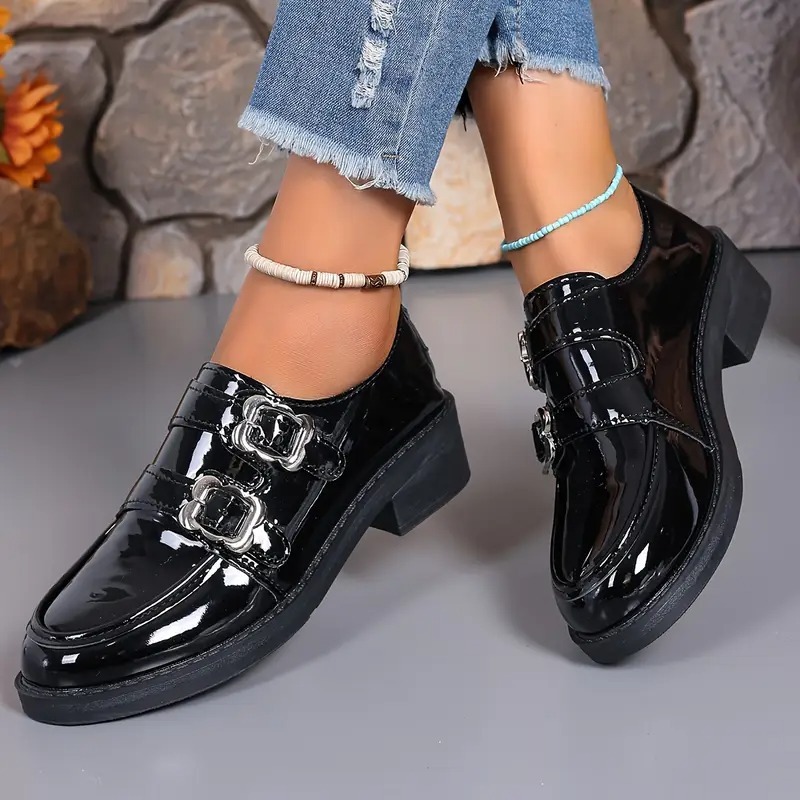 Women's Versatile Slip-On Thick Heel Loafers