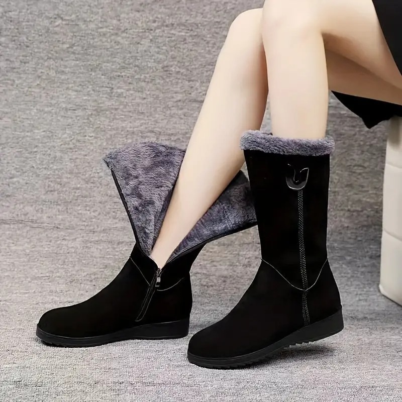 Women's Fleece-Lined Mid-Calf Boots